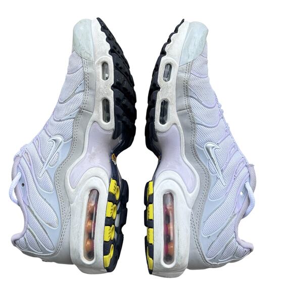 Nike Air Max Plus TN Sneakers Youth 5Y White Metallic Silver Low Top CD0609-108 - Picture 7 of 10